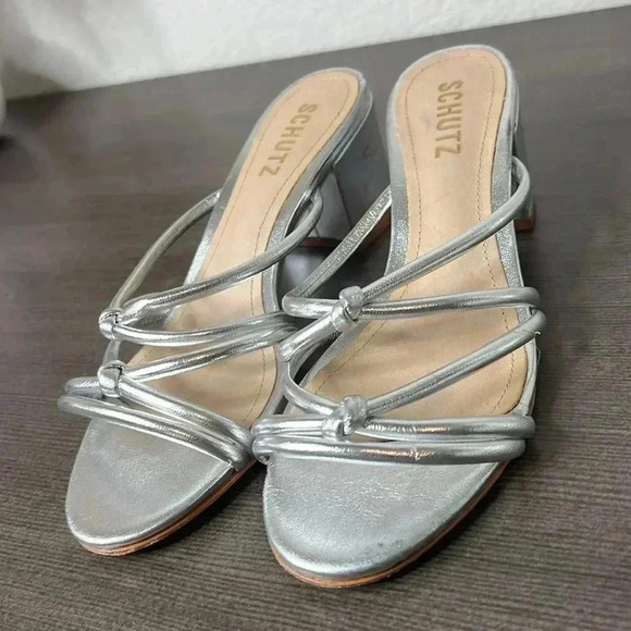 SCHUTZ  Shoes Womens Schutz
Princey Strappy Metallic Silver Size 5.5B - Picture 10 of 11